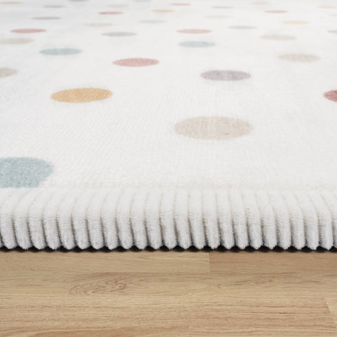 Kurzflor Teppich Polyester| Gemütlicher Flachflor fürs Kinderzimmer | Mehrfarbig