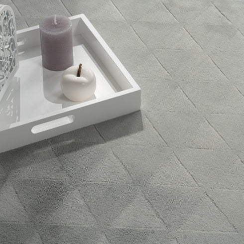 Kurzflor Teppich Polyester | Modernes Design für Wohnzimmer, Esszimmer, Schlafzimmer | Grau