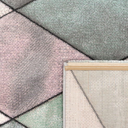 Kurzflor-Teppich |Ideal für Wohnzimmer, Esszimmer, Schlafzimmer oder Kinderzimmer | Mehrfarbig