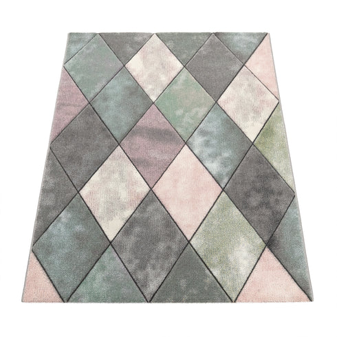 Kurzflor-Teppich |Ideal für Wohnzimmer, Esszimmer, Schlafzimmer oder Kinderzimmer | Mehrfarbig