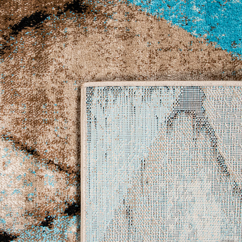 Kurzflor Teppich aus Polypropylen | Ideal für Wohnzimmer, Esszimmer, Schlafzimmer oder Kinderzimmer | Beige