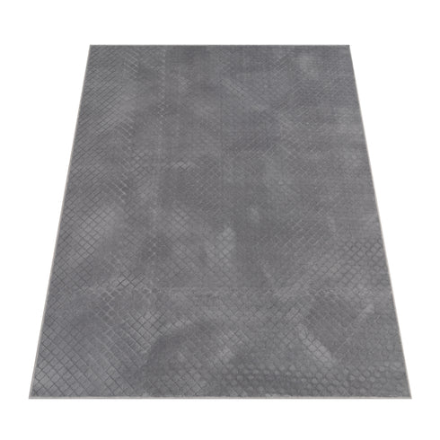 Kurzflor Teppich | Gemütlicher Flachflor für Wohnzimmer, Esszimmer, Schlafzimmer oder Kinderzimmer | Anthrazit