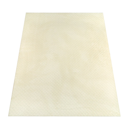 Kurzflor Teppich | Gemütlicher Flachflor für Wohnzimmer, Esszimmer, Schlafzimmer oder Kinderzimmer | Creme