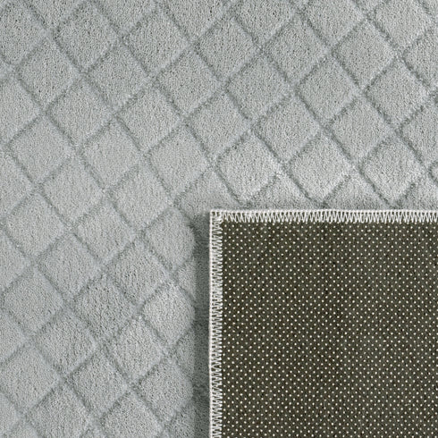 Kurzflor Teppich | Gemütlicher Flachflor für Wohnzimmer, Esszimmer, Schlafzimmer oder Kinderzimmer | Grau