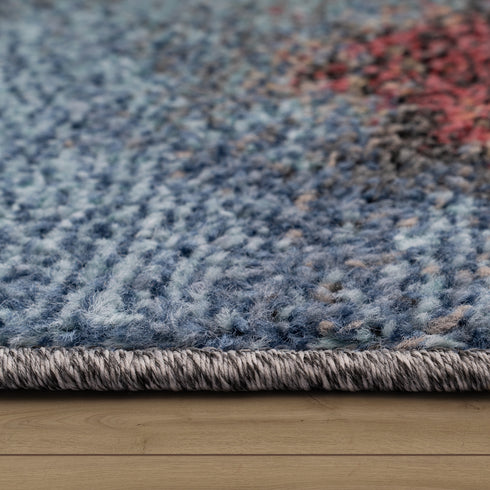 Kurzflor Teppich aus Polypropylen | Wohnzimmer, Esszimmer, Schlafzimmer oder Kinderzimmer | Mehrfarbig