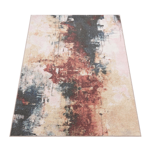 Kurzflor Teppich aus Polypropylen | Wohnzimmer, Esszimmer, Schlafzimmer oder Kinderzimmer | Mehrfarbig