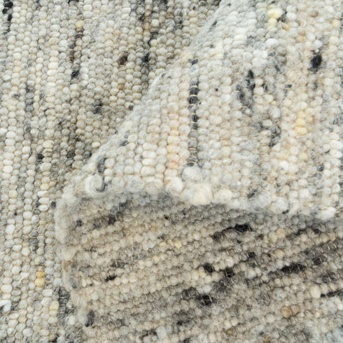 Wollteppich Natur | Reine Schur-Wolle Handweb Teppich im Skandinavischen Design | Grau Meliert