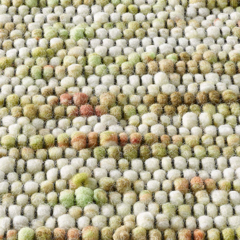 Wollteppich Gewalkt | Reine Schur-Wolle Handweb Teppich mit Schwarzer Kette | Grün