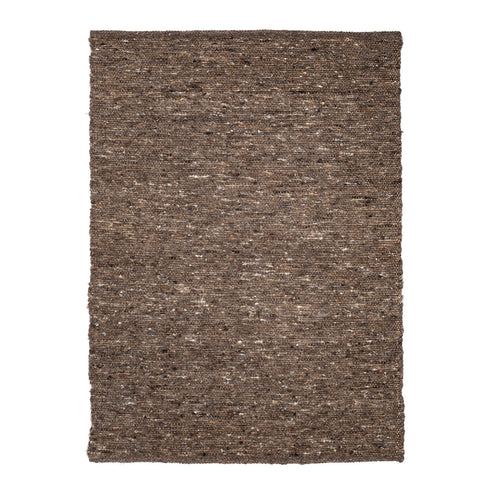 Wollteppich Natur | Reine Schur-Wolle Handweb Teppich im Skandinavischen Design | Braun Multi