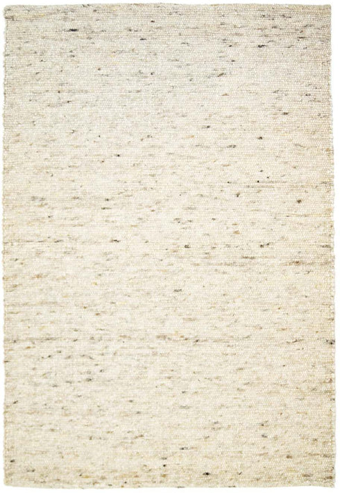 Wollteppich Gewalkt | Reine Schur-Wolle Handweb Teppich im Skandinavischen Design | Natur Meliert