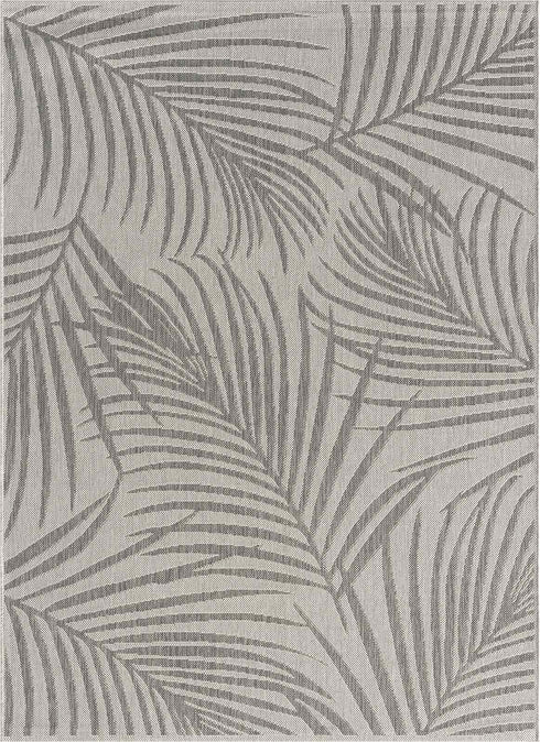 Outdoor Teppich | Für Drinnen und Draußen | Terrasse Balkon Garten Wohnzimmer Badezimmer Küche Flur Läufer | Grau Rund