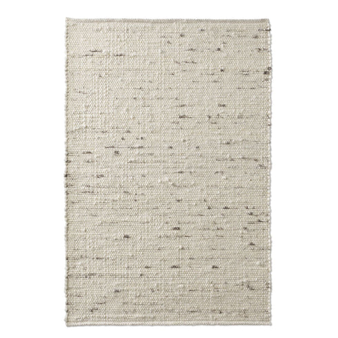 Wollteppich Natur | Reine Schur-Wolle Handweb Teppich im Skandinavischen Design | Hellgrau Meliert