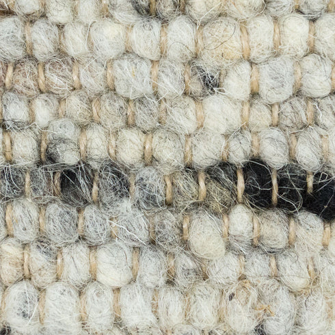 Wollteppich Natur | Reine Schur-Wolle Handweb Teppich im Skandinavischen Design | Grau Meliert