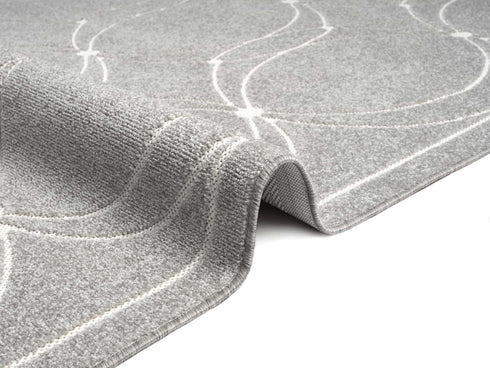 Outdoor Teppich Wetterfest Waschbar im modernen Florentiner Design | Für Drinnen und Draußen | Terrasse Balkon Garten Wohnzimmer Badezimmer Küche | Grau Kreise