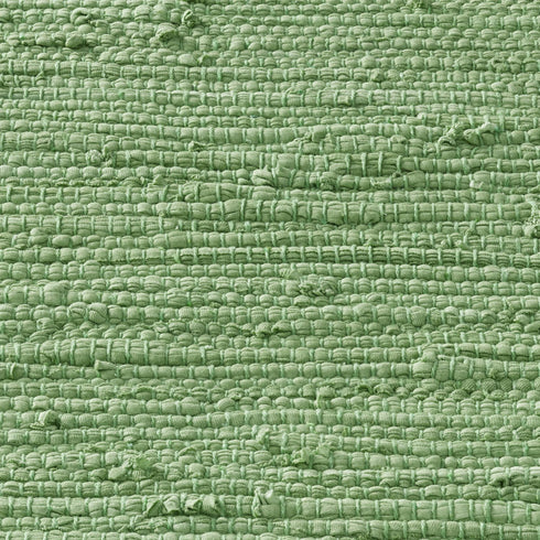 Flicken-Teppich 100% Baumwolle | Waschbarer Fleckerl mit Fransen | Grün