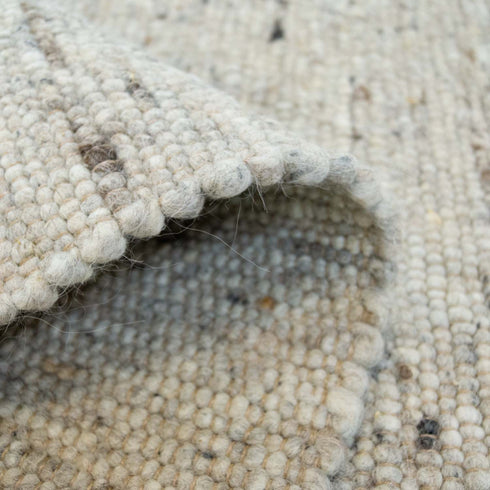Wollteppich Gewalkt | Reine Schur-Wolle Handweb Teppich im Skandinavischen Design | Natur Grau Meliert