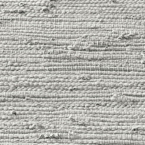 Flicken-Teppich 100% Baumwolle | Waschbarer Fleckerl mit Fransen | Grau