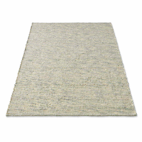 Wollteppich Gewalkt | Reine Schur-Wolle Handweb Teppich mit DUO Schuss | Grün