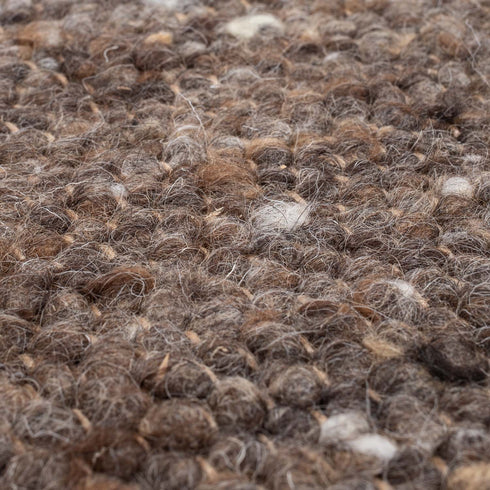 Wollteppich Natur | Reine Schur-Wolle Handweb Teppich im Skandinavischen Design | Braun Multi