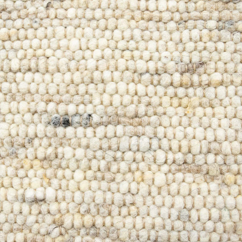 Wollteppich Gewalkt | Reine Schur-Wolle Handweb Teppich im Skandinavischen Design | Natur Meliert
