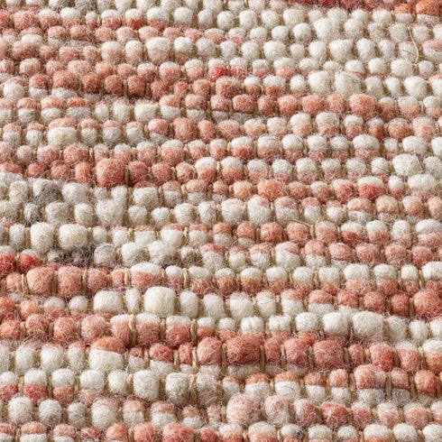 Wollteppich Gewalkt | Reine Schur-Wolle Handweb Teppich mit DUO Schuss | Rot
