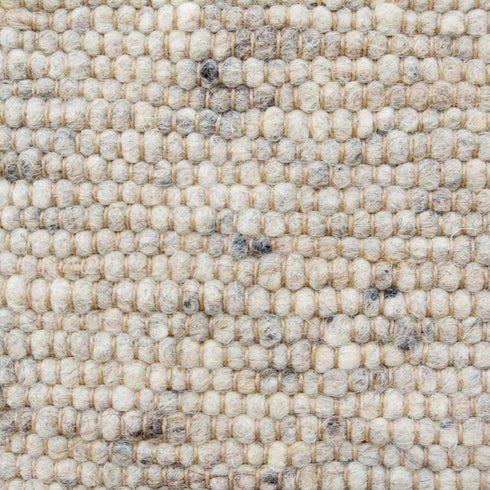 Wollteppich Gewalkt | Reine Schur-Wolle Handweb Teppich im Skandinavischen Design | Natur Grau Meliert