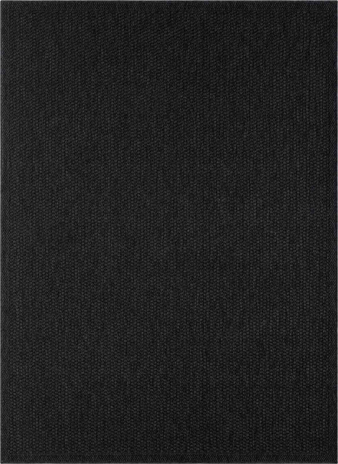 Outdoor Teppich Wetterfest in Sisal Bordüren Optik | Für Drinnen und Draußen | Terrasse Balkon Garten Wohnzimmer Badezimmer Küche | Anthrazit