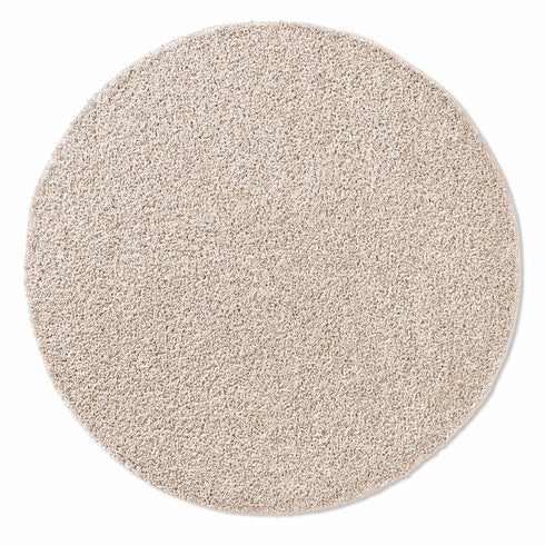 Shaggy Teppich | Flauschiger Langflor fürs Wohnzimmer, Esszimmer, Schlafzimmer oder Kinderzimmer | Creme Rund