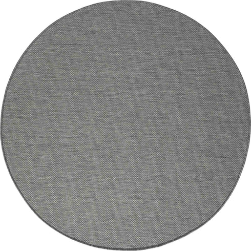 Outdoor Teppich | Für Drinnen und Draußen | Terrasse Balkon Garten Wohnzimmer Badezimmer Küche Flur Läufer | Anthrazit Rund