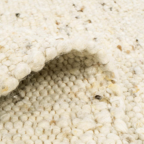 Wollteppich Natur | Reine Schur-Wolle Handweb Teppich im Skandinavischen Design | Natur
