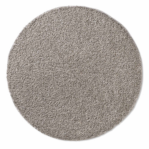 Shaggy Teppich | Flauschiger Langflor fürs Wohnzimmer, Esszimmer, Schlafzimmer oder Kinderzimmer | Grau Rund