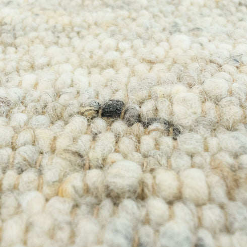 Wollteppich Natur | Reine Schur-Wolle Handweb Teppich im Skandinavischen Design | Grau Beige