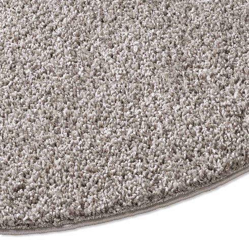 Shaggy Teppich | Flauschiger Langflor fürs Wohnzimmer, Esszimmer, Schlafzimmer oder Kinderzimmer | Grau Rund