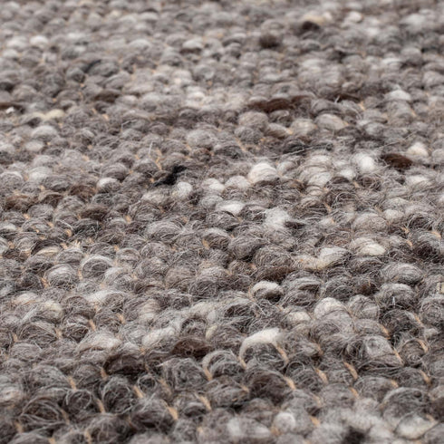 Wollteppich Natur | Reine Schur-Wolle Handweb Teppich im Skandinavischen Design | Grau Multi