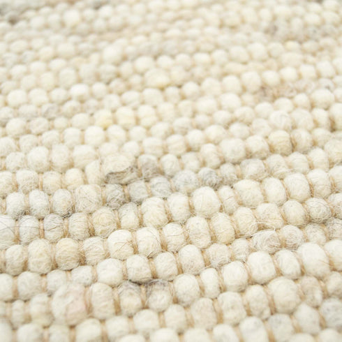 Wollteppich Gewalkt | Reine Schur-Wolle Handweb Teppich im Skandinavischen Design | Natur Meliert