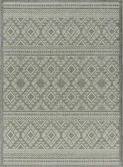 Outdoor Teppich | Für Drinnen und Draußen | Terrasse Balkon Garten Wohnzimmer Badezimmer Küche Flur Läufer | Grün Rund