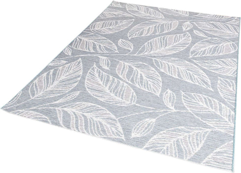 Outdoor Teppich | Für Drinnen und Draußen | UV-Beständig | Sisal ähnlich | Blau Rund