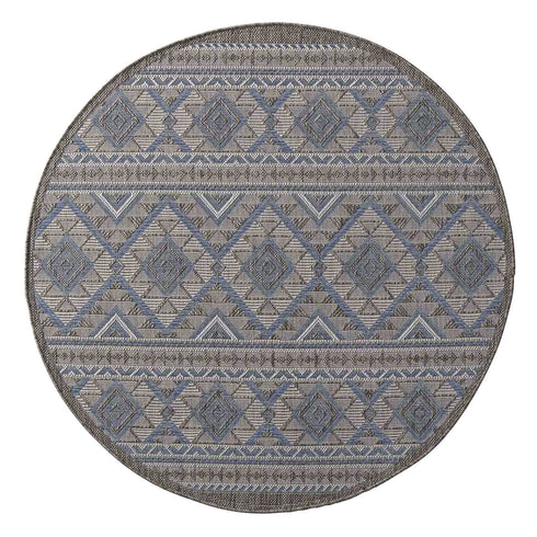 Outdoor Teppich | Für Drinnen und Draußen | Terrasse Balkon Garten Wohnzimmer Badezimmer Küche Flur Läufer | Blau