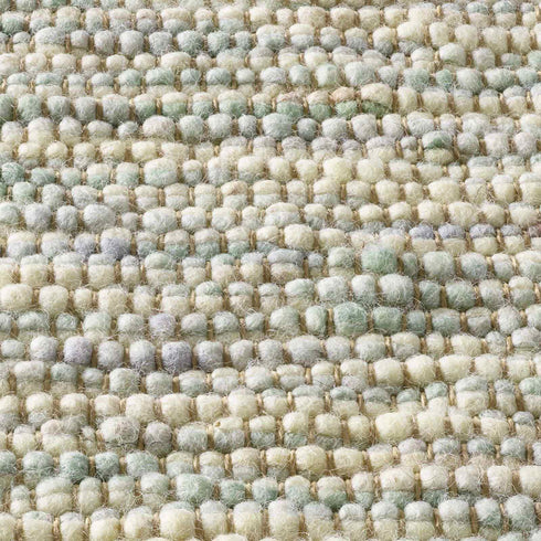 Wollteppich Gewalkt | Reine Schur-Wolle Handweb Teppich mit DUO Schuss | Grün