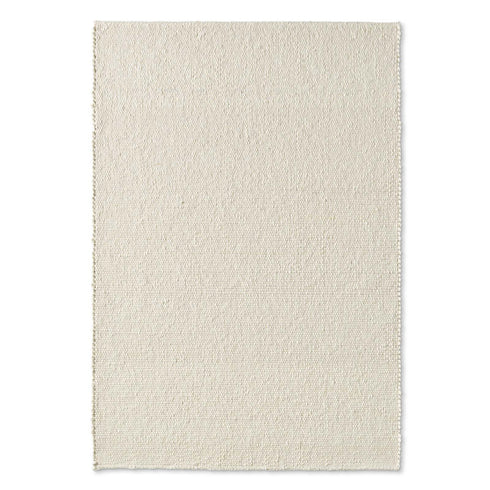 Wollteppich Gewalkt | Reine Schur-Wolle Handweb Teppich skandinavisch | Weiß