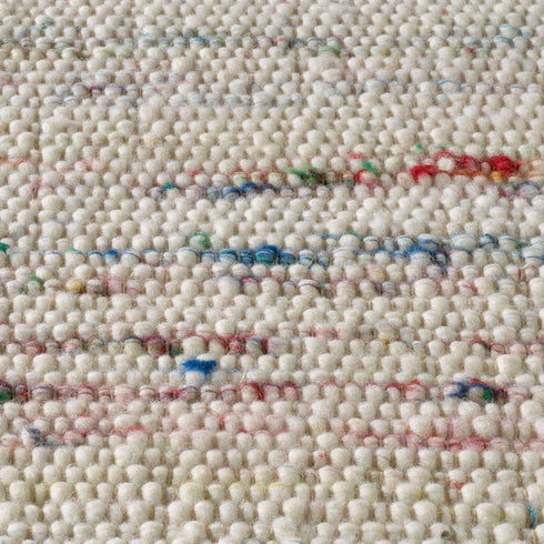 Wollteppich Natur | Reine Schur-Wolle Handweb Teppich im Skandinavischen Design | Multi