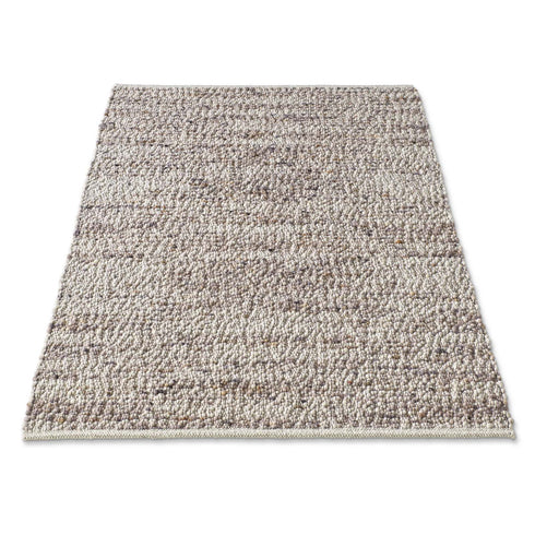 Wollteppich Gewalkt | Reine Schur-Wolle Handweb Teppich mit Schwarzer Kette | Braun