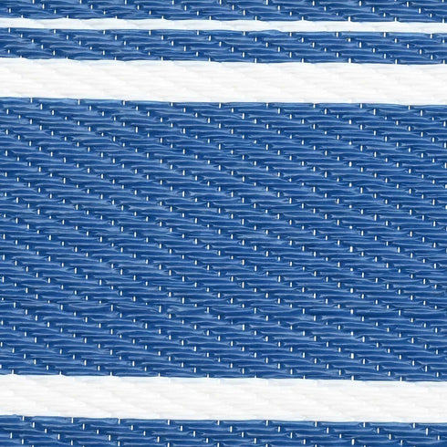 Outdoor Teppich | Für Drinnen und Draußen | Wetterfester Wendeteppich | Leichtgewicht | Dunkelblau Streifen