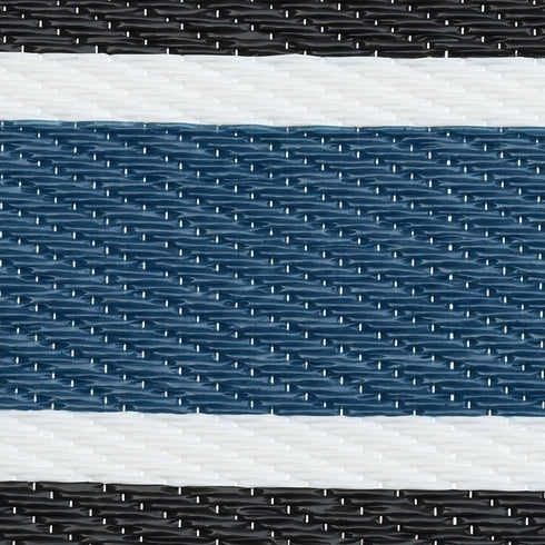 Outdoor Teppich | Für Drinnen und Draußen | Wetterfester Wendeteppich | Leichtgewicht | Blau Streifen