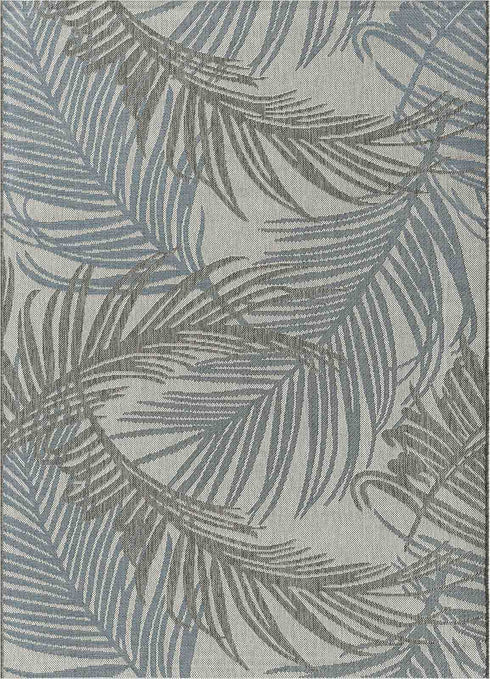 Outdoor Teppich | Für Drinnen und Draußen | Terrasse Balkon Garten Wohnzimmer Badezimmer Küche Flur Läufer | Blau