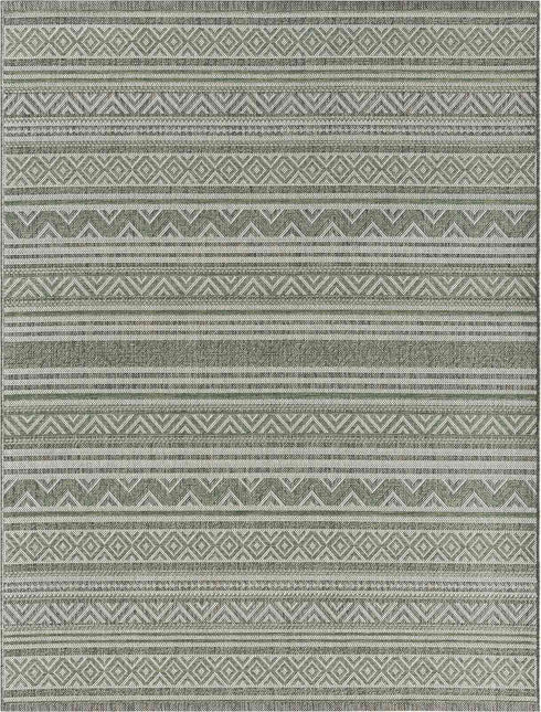 Outdoor Teppich | Für Drinnen und Draußen | Terrasse Balkon Garten Wohnzimmer Badezimmer Küche Flur Läufer | Grün