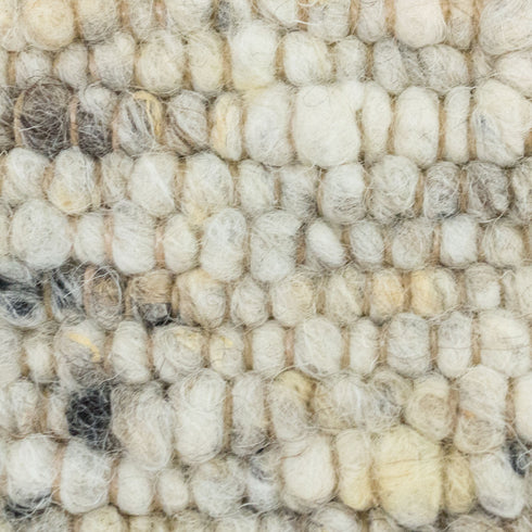 Wollteppich Natur | Reine Schur-Wolle Handweb Teppich im Skandinavischen Design | Grau Beige