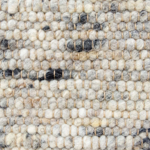 Wollteppich Gewalkt | Reine Schur-Wolle Handweb Teppich im Skandinavischen Design | Grau Meliert