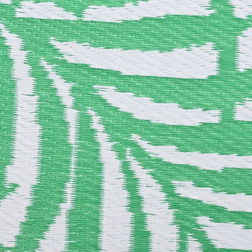 Outdoor Teppich | Für Drinnen und Draußen | Wetterfester Wendeteppich | Leichtgewicht | Hellgrün Palmenblätter