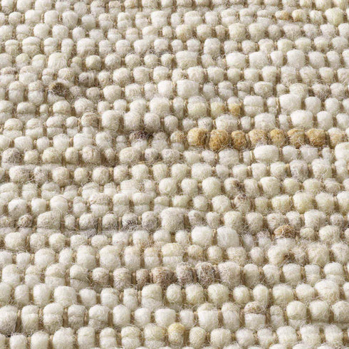 Wollteppich Gewalkt | Reine Schur-Wolle Handweb Teppich mit DUO Schuss | Natur